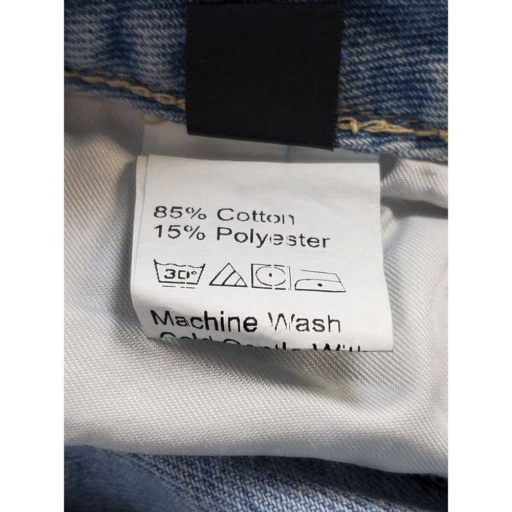 Shein Large 8/10 Crescent Shaped Distressing Light Wash Jeans Blue - Picture 9 of 9